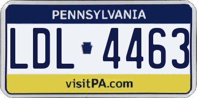 PA license plate LDL4463