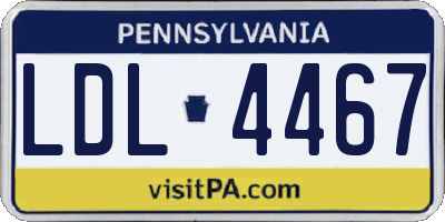 PA license plate LDL4467