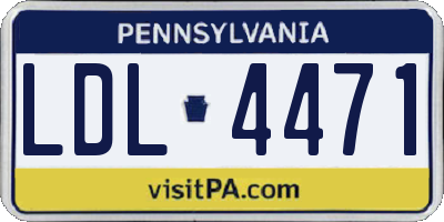 PA license plate LDL4471
