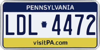 PA license plate LDL4472