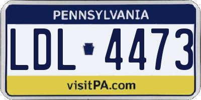 PA license plate LDL4473