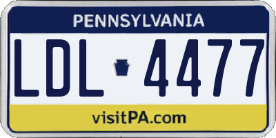 PA license plate LDL4477