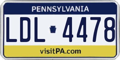 PA license plate LDL4478