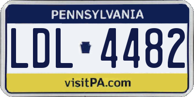 PA license plate LDL4482