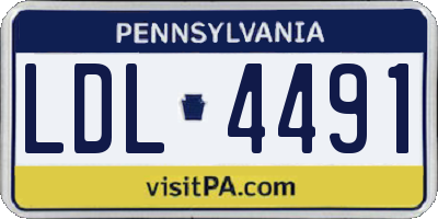 PA license plate LDL4491