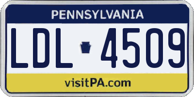 PA license plate LDL4509