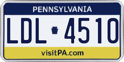 PA license plate LDL4510