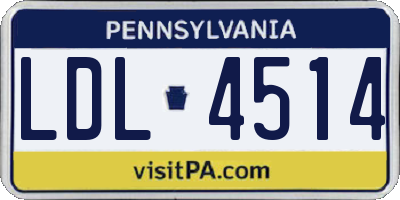 PA license plate LDL4514