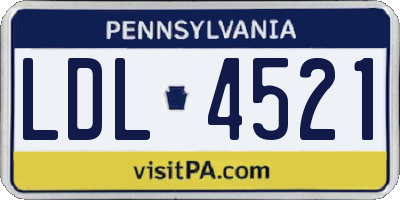 PA license plate LDL4521