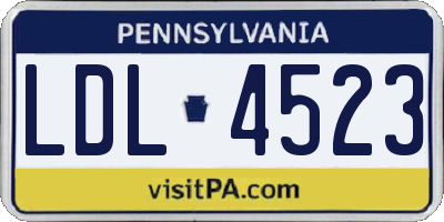 PA license plate LDL4523