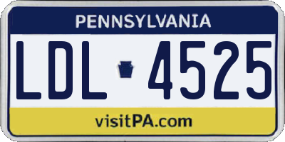 PA license plate LDL4525