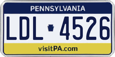 PA license plate LDL4526