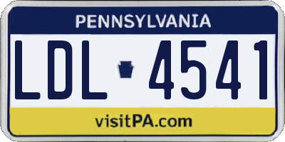 PA license plate LDL4541