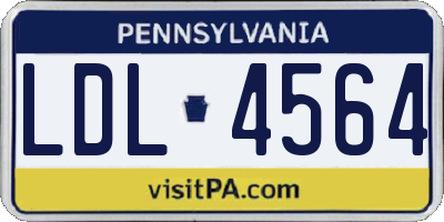 PA license plate LDL4564