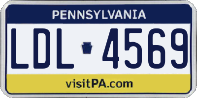 PA license plate LDL4569