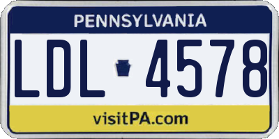 PA license plate LDL4578