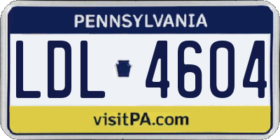PA license plate LDL4604