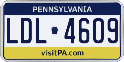 PA license plate LDL4609