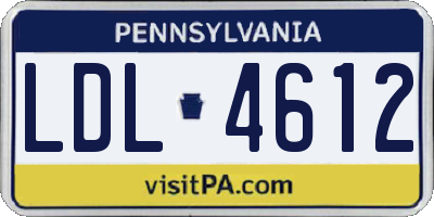 PA license plate LDL4612
