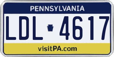 PA license plate LDL4617