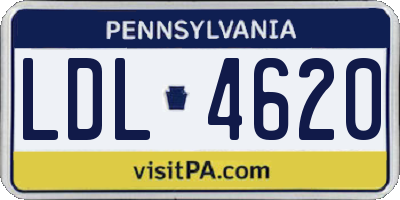 PA license plate LDL4620