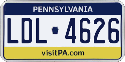 PA license plate LDL4626