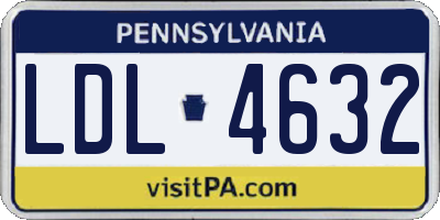 PA license plate LDL4632