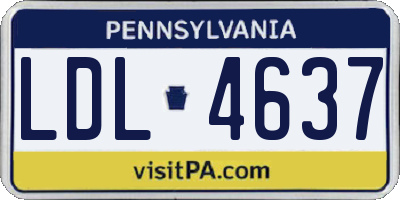 PA license plate LDL4637