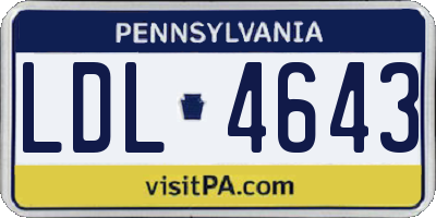 PA license plate LDL4643