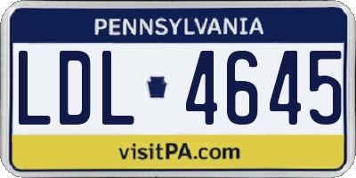 PA license plate LDL4645