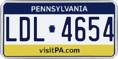 PA license plate LDL4654
