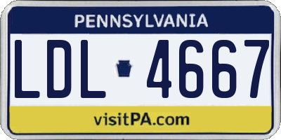 PA license plate LDL4667