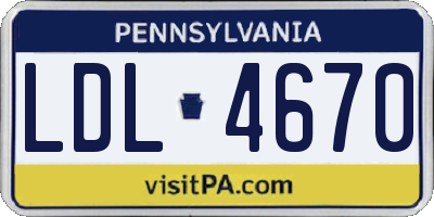 PA license plate LDL4670