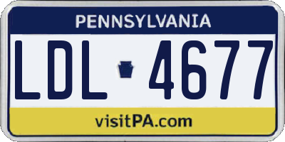 PA license plate LDL4677