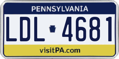 PA license plate LDL4681