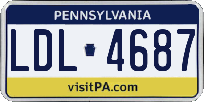 PA license plate LDL4687