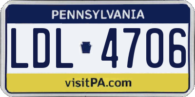 PA license plate LDL4706