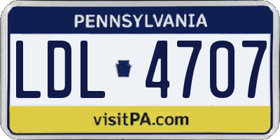 PA license plate LDL4707