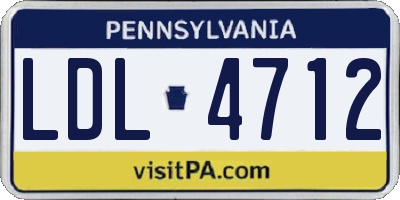 PA license plate LDL4712