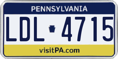 PA license plate LDL4715