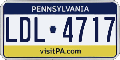 PA license plate LDL4717