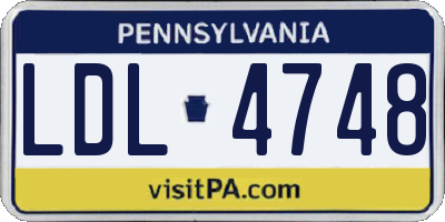 PA license plate LDL4748