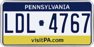 PA license plate LDL4767
