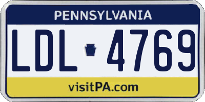 PA license plate LDL4769
