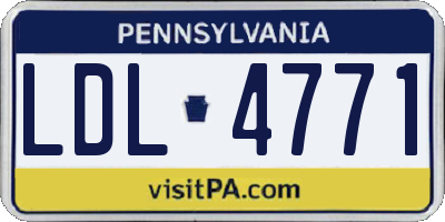 PA license plate LDL4771