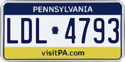 PA license plate LDL4793