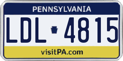 PA license plate LDL4815