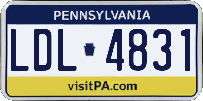 PA license plate LDL4831