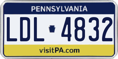 PA license plate LDL4832