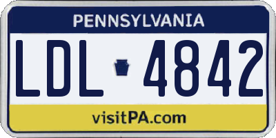 PA license plate LDL4842